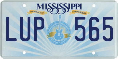MS license plate LUP565