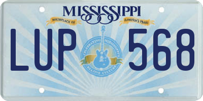 MS license plate LUP568