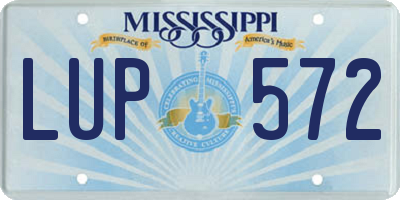 MS license plate LUP572