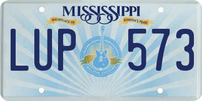 MS license plate LUP573
