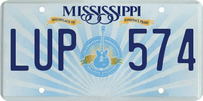 MS license plate LUP574