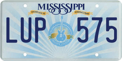 MS license plate LUP575