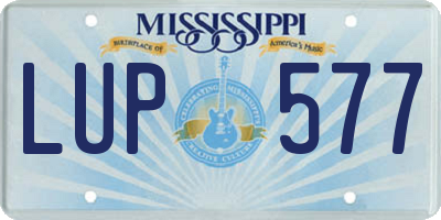 MS license plate LUP577