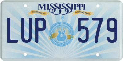 MS license plate LUP579