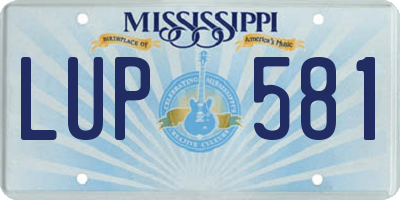 MS license plate LUP581