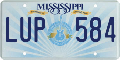 MS license plate LUP584
