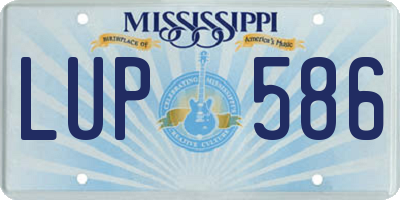 MS license plate LUP586