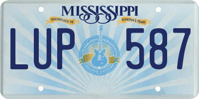 MS license plate LUP587