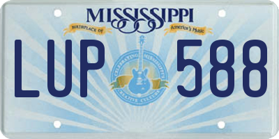 MS license plate LUP588