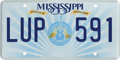 MS license plate LUP591