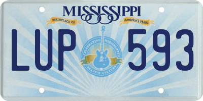 MS license plate LUP593