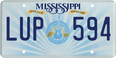 MS license plate LUP594