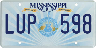 MS license plate LUP598