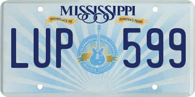MS license plate LUP599