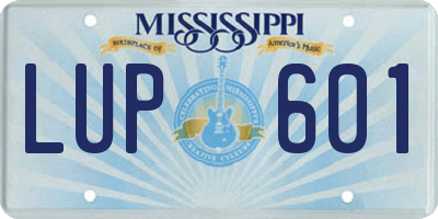 MS license plate LUP601