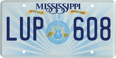 MS license plate LUP608
