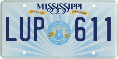 MS license plate LUP611
