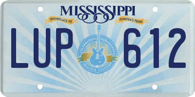 MS license plate LUP612