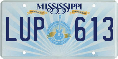 MS license plate LUP613