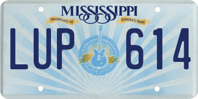 MS license plate LUP614