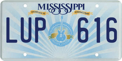 MS license plate LUP616