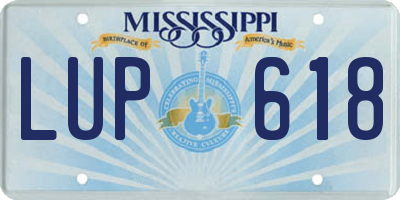 MS license plate LUP618