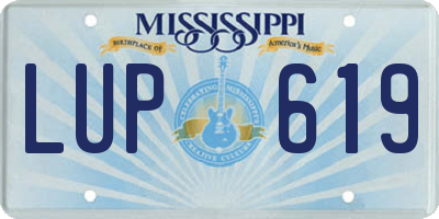 MS license plate LUP619