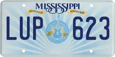 MS license plate LUP623