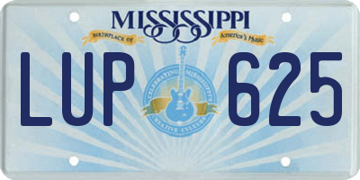 MS license plate LUP625