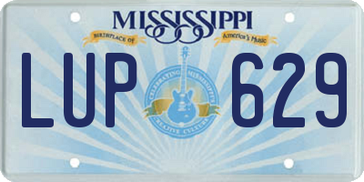 MS license plate LUP629