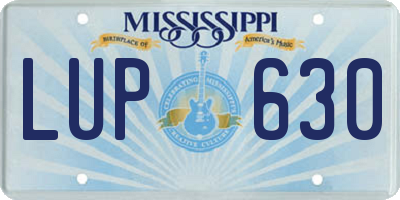 MS license plate LUP630