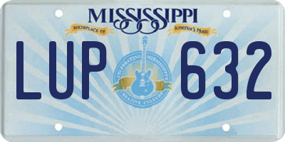 MS license plate LUP632