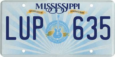 MS license plate LUP635