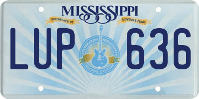 MS license plate LUP636