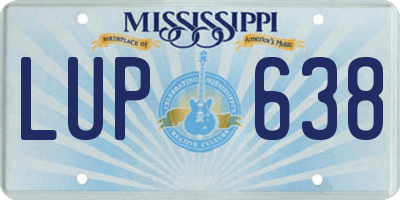 MS license plate LUP638