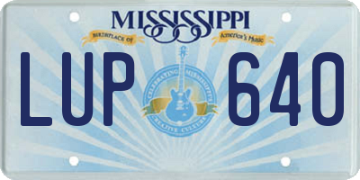 MS license plate LUP640
