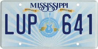 MS license plate LUP641