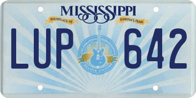 MS license plate LUP642