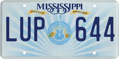 MS license plate LUP644