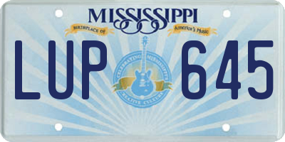 MS license plate LUP645