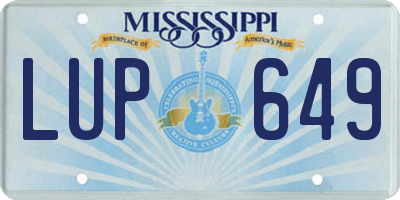 MS license plate LUP649