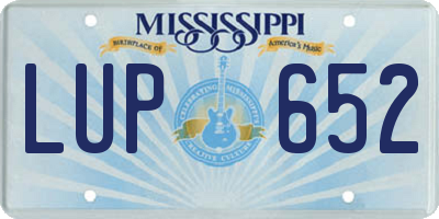 MS license plate LUP652