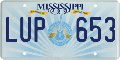 MS license plate LUP653