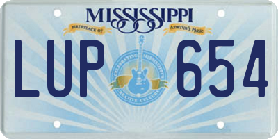 MS license plate LUP654