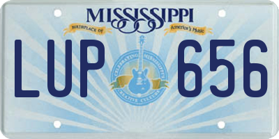 MS license plate LUP656