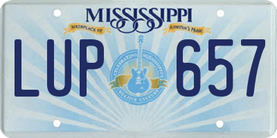 MS license plate LUP657
