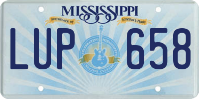 MS license plate LUP658