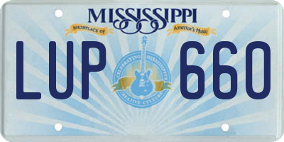 MS license plate LUP660