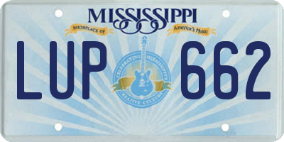 MS license plate LUP662