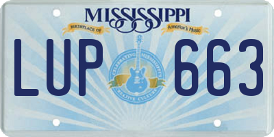 MS license plate LUP663